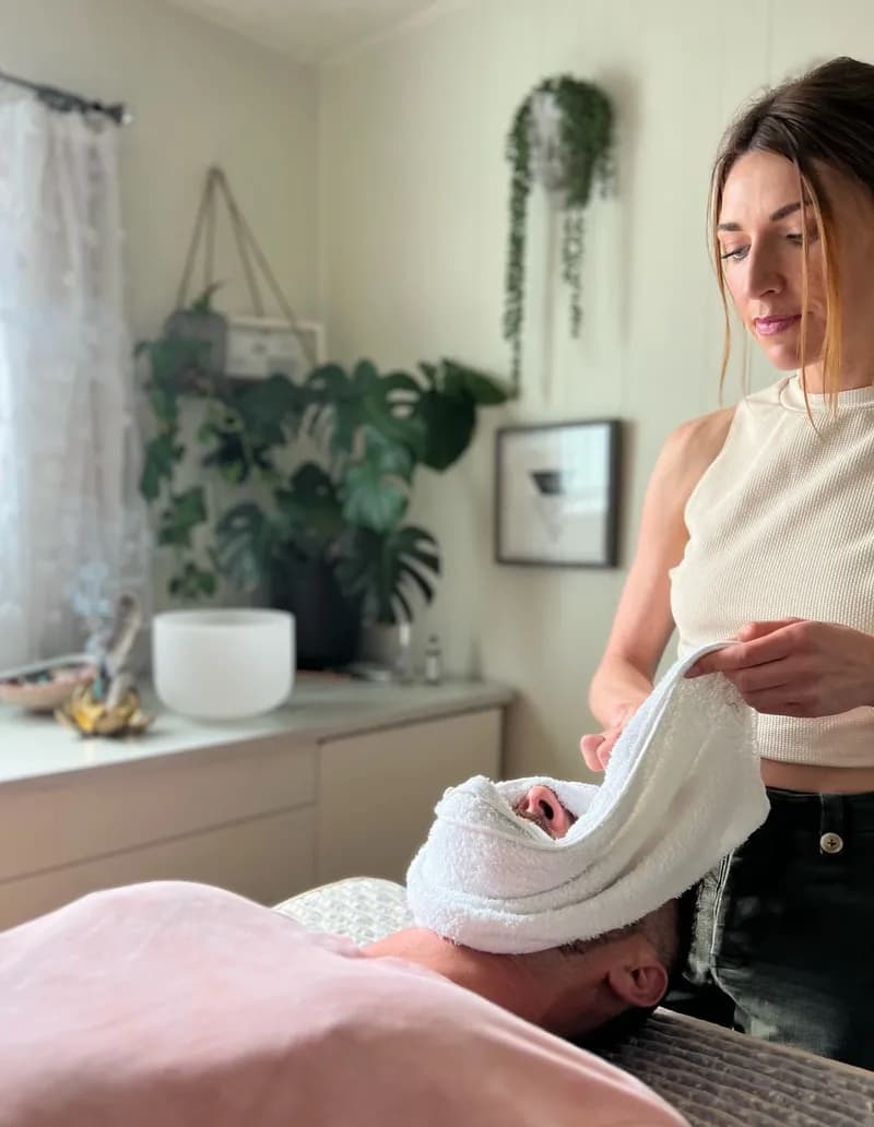 A facial treatment in progress at the Urban Rituals studio in San Diego
